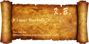 Klepp Bernát névjegykártya